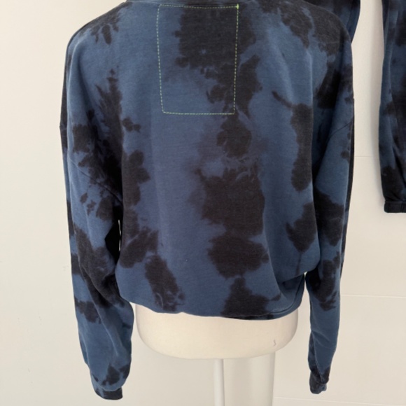 Aviator Nation Dark Blue Tie Dye Pullover Sweatshirt & Jogger Set Activewear - Picture 4 of 10